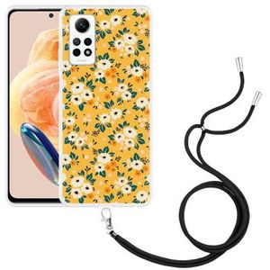 Hoesje met koord geschikt voor Xiaomi Redmi Note 12 Pro 4G Vintage Bloemenprint