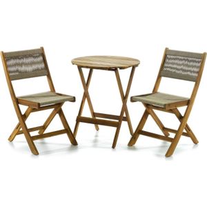 SenS-Line Lanzarote Bistroset 3-delig Accaciahout Taupe taupe SenS Tuinset