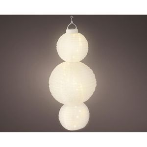 Lumineo Solar Lantaarn dia28x58cm nylon 6 werkuren wit Nylon Lumineo Hanglamp