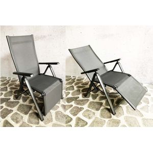 Levy Relax tuinstoel textileen grijs Kunststof SenS Tuinstoel (73.0000cm x 63.0000cm)