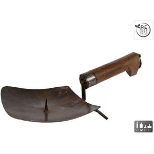 Kandelaar Schep Kjeld Antiek Zwart Metaal 18,5x30x10cm Gerecycled bruin CosyDecor
