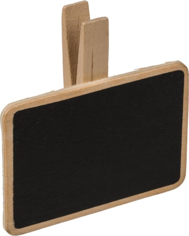 Houten schrijfbordje met knijper 7x7cm bruin Hout OOTB Knijpers