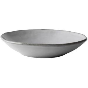 Dutch Rose Organic Diepe borden - Pastabord - 23,5 cm - Stoneware Handgemaakt - Licht Grijs