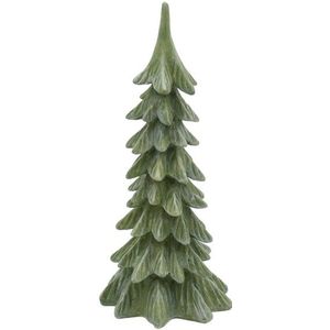 HBX natural living Beeld Kerstboom Kelam H29 Groen aardewerk groen Aardewerk HBX natural living Decoratief beeld of figuur