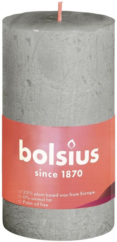 Bolsius Rustiek stompkaars Shine collection 100/50 Foggy Green -Mistig Groen groen Wax Bolsius Kaars