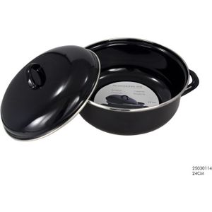 Braadpan 24cm zwart - Zware kwaliteit - Merk: [merknaam]