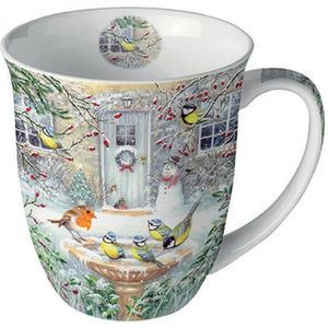 Ambiente Mok 400ml Joy bath groen Aardewerk Ambiente Beker