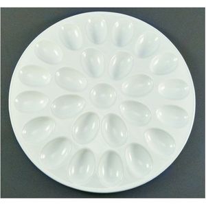 Eierschaal aardewerk voor 25 eieren 31cm wit aardewerk ARO houseware Serveerschaal