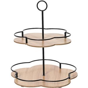 Decoris Etagere bamboe fsc 100% Ø28.5cm x H.33cm licht houtkleur bruin Hout Decoris Etagère