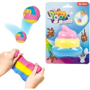 Toi Toys Funny Poo Stuiterputy Regenboog Drol multi Kunststof Toi-Toys Stuiterbal