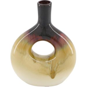 Vaas keramiek crème/bruin 16x7,5x20,5cm bruin Keramiek Dijk Natural Collections Vaas