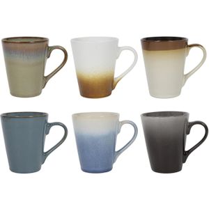 Koffiemok met oor Storm 310ml doos a 6 stuks verschillende Aardewerk Merkloos Beker