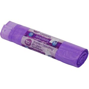 Perfect Scents Afvalzakken Met Koord Lavendel 50Liter, 10stuks paars Kunststof Perfect Scents Afvalzak