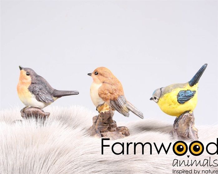 Farmwood Animals Tuinbeeld Vogel Op Steen /stronk 8,5x5x10 Cm multi Farmwood Animals