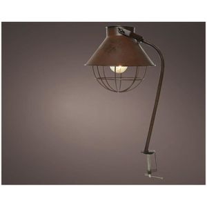 Lumineo LED Balkonverlichting Metaal Ø22-H47.5cm Op Batterij Met 6 Uurs Timer Bruin bruin Metaal Lumineo Tafellamp (22.0000cm x 22.0000cm)