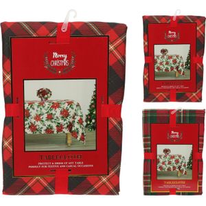 Tafelkleed polyester 130x180cm rood Polyester Excelent Houseware Tafellaken