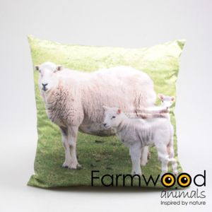 Buitenkussen Schapen 45x45cm groen Polyester Farmwood Animals Sierkussen (45.0000cm x 45.0000cm)