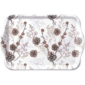 Ambiente Dienblad Pine Cones Wit 13x21cm Melamine wit Ambiente Dienblad