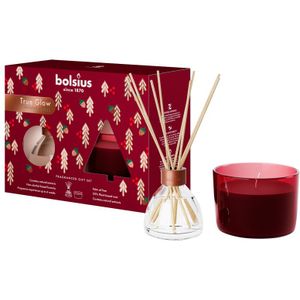 Bolsius Giftset True Glow Winterspices rood Bolsius Kaars