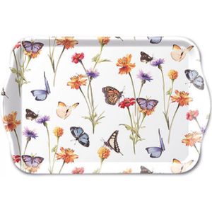 Ambiente Dienblad Melamine Butterfly Garden White 13x21cm wit melamine Ambiente Dienblad