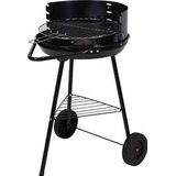 Barbecue - BBQ - Rond - Half open - Verrijdbaar - 41,5x70x41,5cm - Zwart grijs