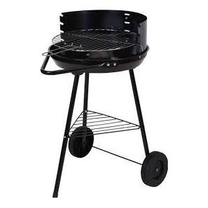 Barbecue - BBQ - Rond - Half open - Verrijdbaar - 41,5x70x41,5cm - Zwart grijs