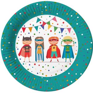 Set a 10 borden Superhero karton Ø23cm multi Papier Papstar Bord