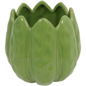 Nevin Bloempot Tulp S Groen 12x12x13cm groen aardewerk Countryfield Bloempot