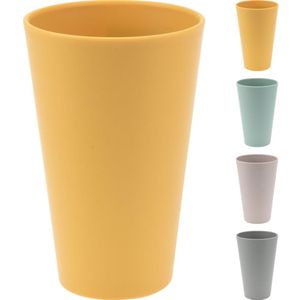 Excellent Houseware Beker 400ml Gerecycled Kunststof 4 Assorti verschillende Excellent Houseware Beker