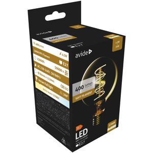 Avide LED lamp Soft Filament 4,5W, E27 fitting, 2700 kelvin, 400 Lumen warmwit Glas Avide Lichtbron