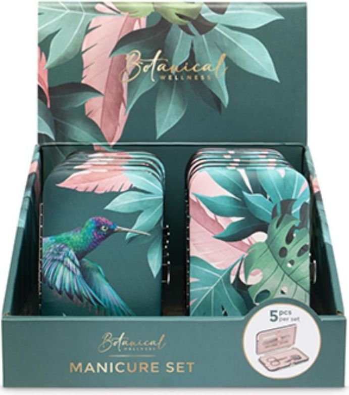 Botanical manicureset 5-delig in etui groen Metaal Casuelle Manicureset
