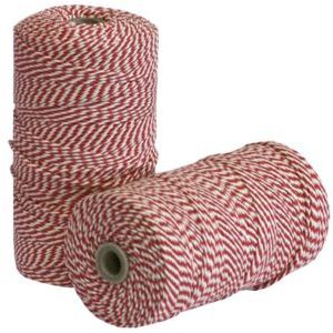 KitchenBasics Rolladetouw - Rood/wit  - 80 m