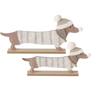 Tekkel Vilt MDF Set A 2 Stuks H17-23cm beige Boltze Home Decoratief beeld of figuur