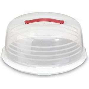 Curver taartdoos rond wit/transparant 35x35xH15 transparant Kunststof Curver Vershouddoos (35.0000cm x 35.0000cm)