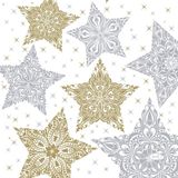 Duni Servetten Snowstars White 33x33cm wit Papier Duni Servetten