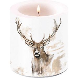 Ambiente Kaars Klein Antlers Dia7,5x9cm Paraffine 35 Branduren wit Ambiente Kaars