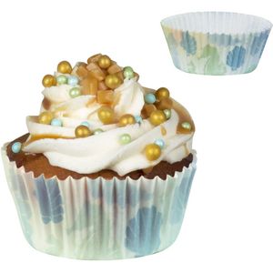 Papieren Cupcakevormpjes Zeemeermin Set A 50 Stuks Ø6,5cm blauw Papier Boland Bakvorm