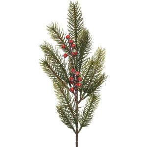 Decoris kersttak/dennentak - groen met bessen - 52 cm