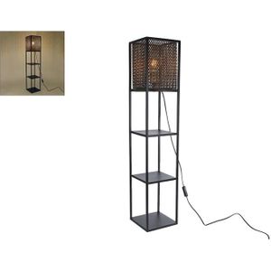 Staande lamp "Frans" zwart metaal 20x20x100cm zwart Metaal CosyDecor Staande lamp (20.0000cm x 20.0000cm)