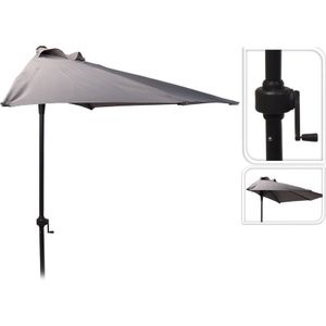 ProGarden Halfronde Parasol 250 cm Lichtgrijs