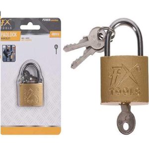 Hangslot Metaal 4cm Met 3 Sleutels goud metaal FX tools Hangslot