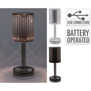 Oplaadbaar Touch Tafellamp Kunststof 8x24cm Ribbel Met Usb-aansluiting verschillende Kunststof Home & Styling Tafellamp
