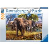 Olifantenfamilie Puzzel (500 Stukjes, Dieren Thema)