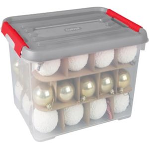 Curver Handy+ Kerst Opbergbox 65 Liter Met Scheidings Delen Voor Kerstballen (excl. Kerstballen) transparant Kunststof Curver Opberger (60.0000cm x 30.0000cm)