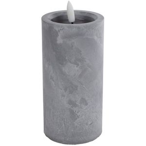 LED Kaars Ivar Met LED Verlichting Op Batterij Dia7,5cmx15cm Betonkleur Kunststof grijs Kunststof CosyDecor Led kaars
