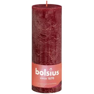 Bolsius Rustiek Stompkaars Shine Collection 190/68 Velvet Red ( Fluweel Rood ) rood Bolsius Kaars