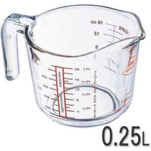Arcuisine glazen maatbeker 0.25L transparant Glas Arcuisine Maatbeker