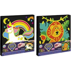Grafix Moxy Diamond Painting Canvas glow in the dark 20x20cm verschillende Kunststof Grafix Diamond painting