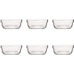 Duralex schaal Carre vierkant hardglas 6 stuks 11x11x4,6cm transparant Glas Duralex Serveerschaal (11.0000cm x 11.0000cm)