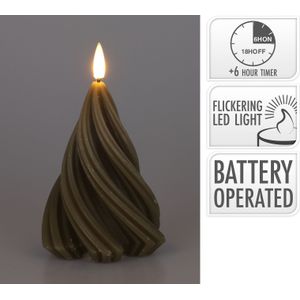 Kaars LED boom gedraaid H13cm taupe taupe Wax Home & Styling Led kaars
